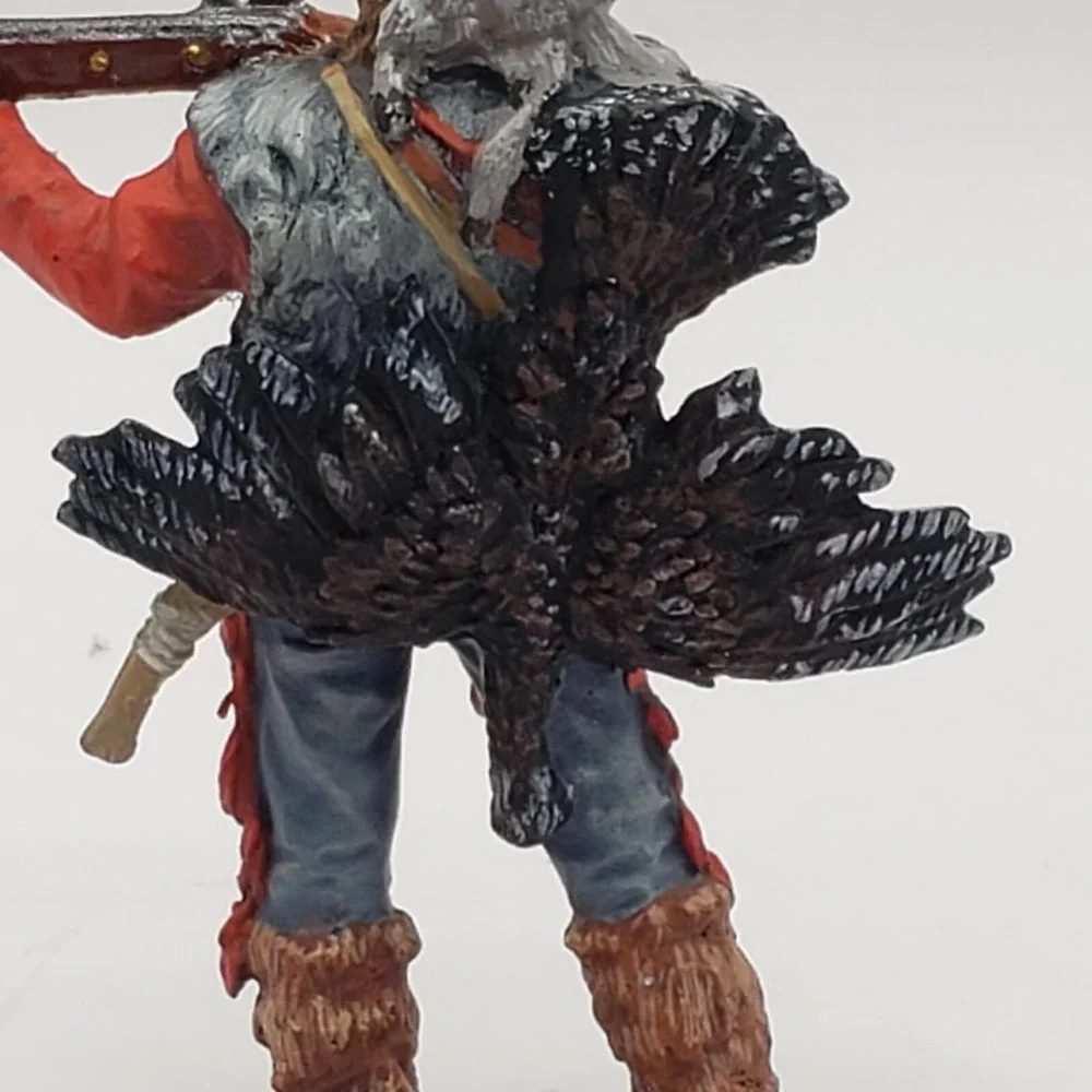 American Trapper & Bird Tin Soldier Collectible Shooting OldWest Diorama Stamped